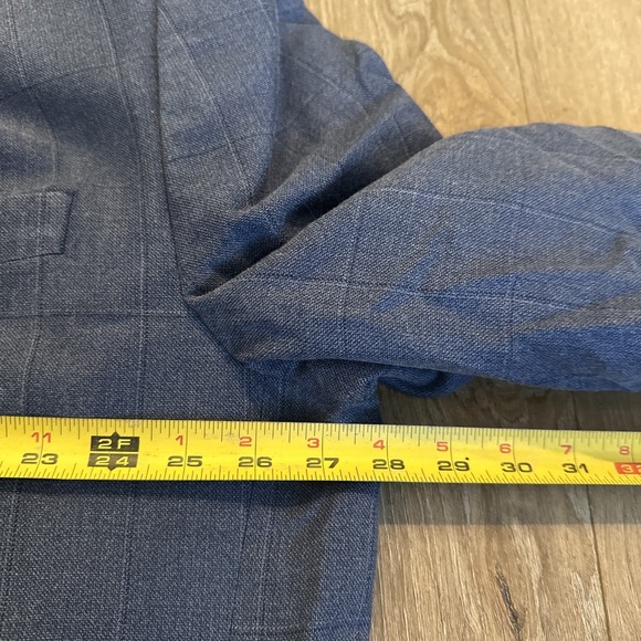 Lauren Ralph Lauren Men's Blazer Sport Coat Blue Check Preppy 56" X 33" Preowned - Picture 3 of 5